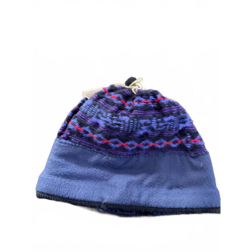Turtle Fur Purple Patterned Wool Knit Hat With Po… - image 5